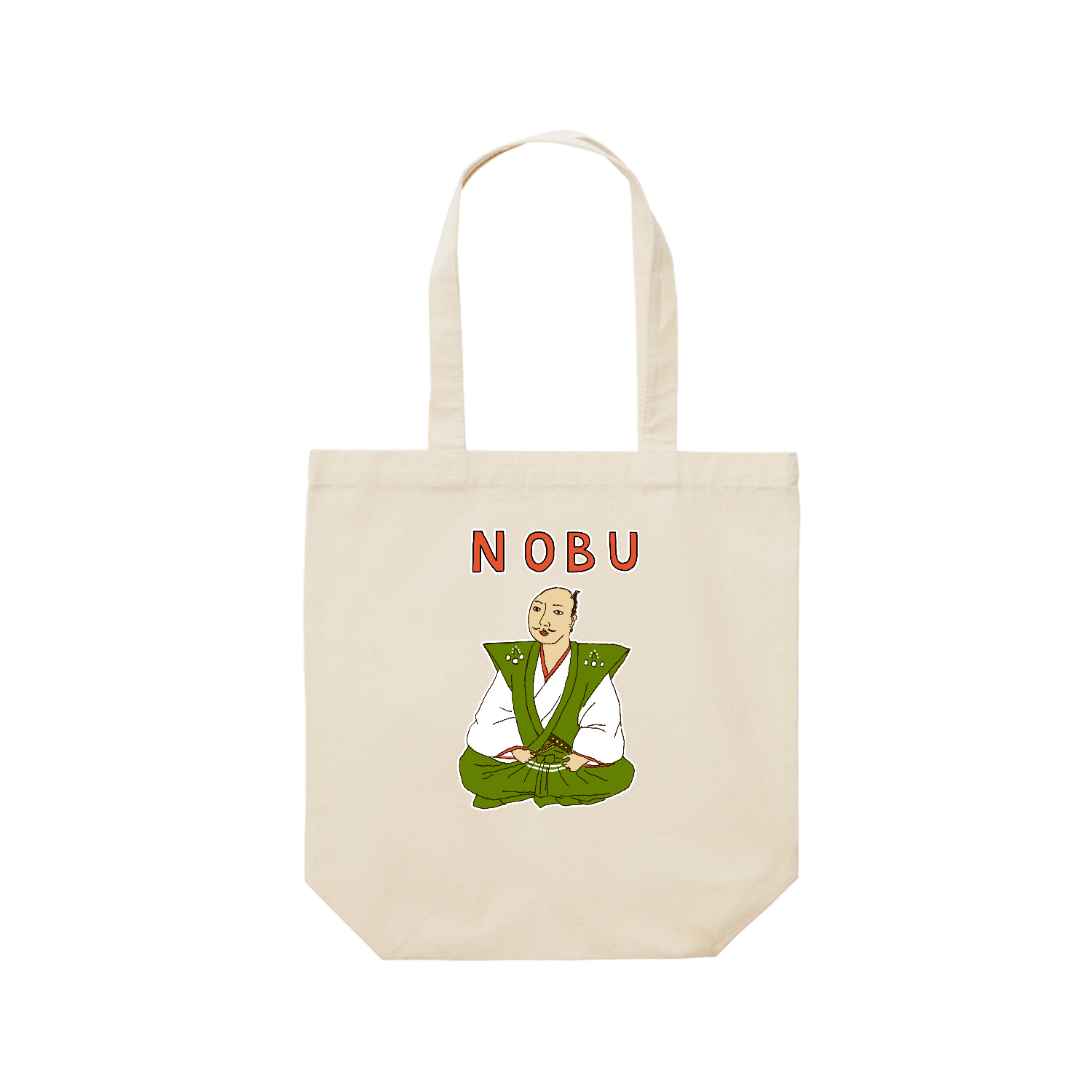 ノブ専用デザイン「NOBU」 レギュラーキャンバストートバッグ(M) (フルカラー転写プリント)