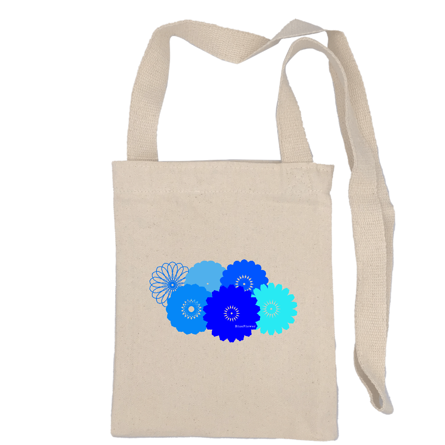 BlueFlower オーガニックコットンキャンバスサコッシュ