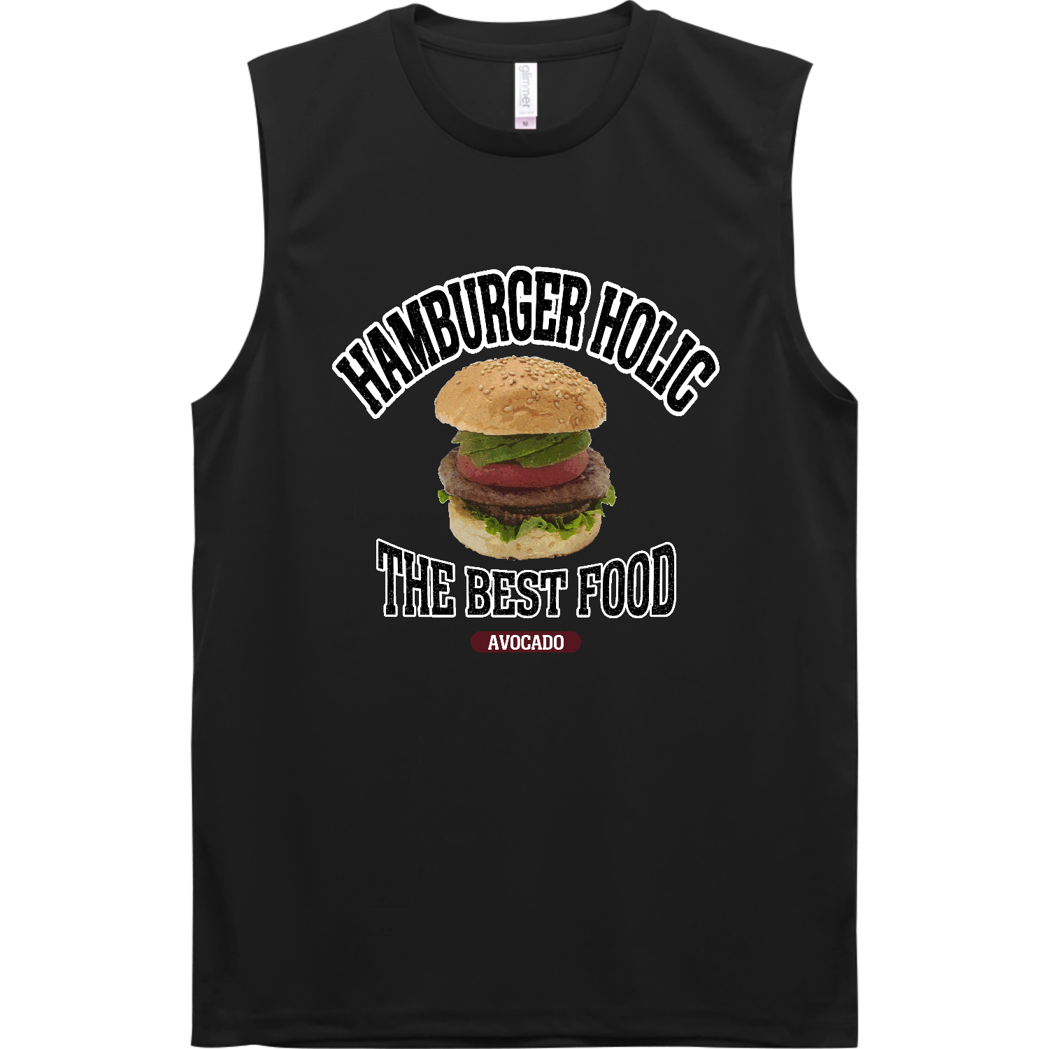 アボカドバーガー（ビンテージ風） インターロックドライノースリーブ