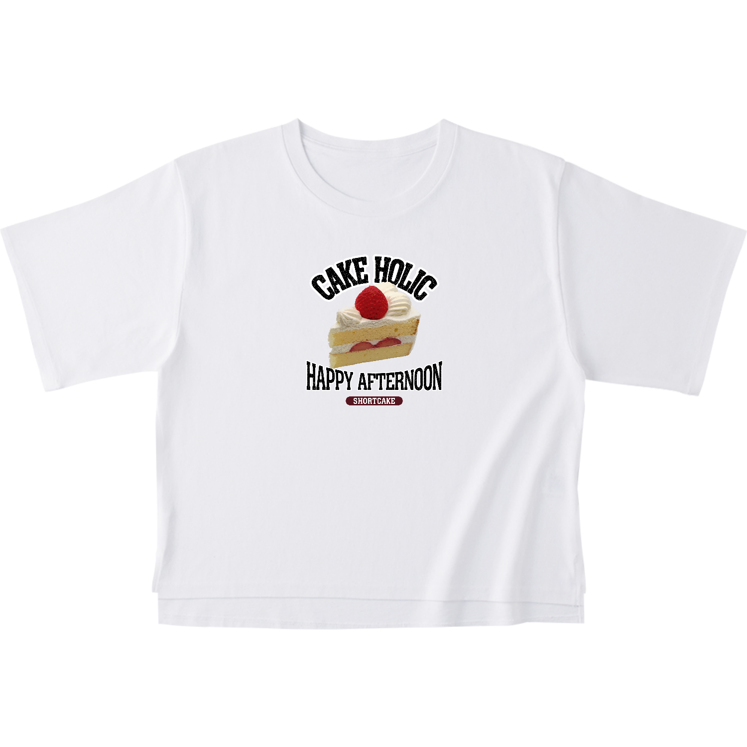 ショートケーキ（ビンテージ風） オープンエンドマックスウェイトウィメンズオーバーTシャツ