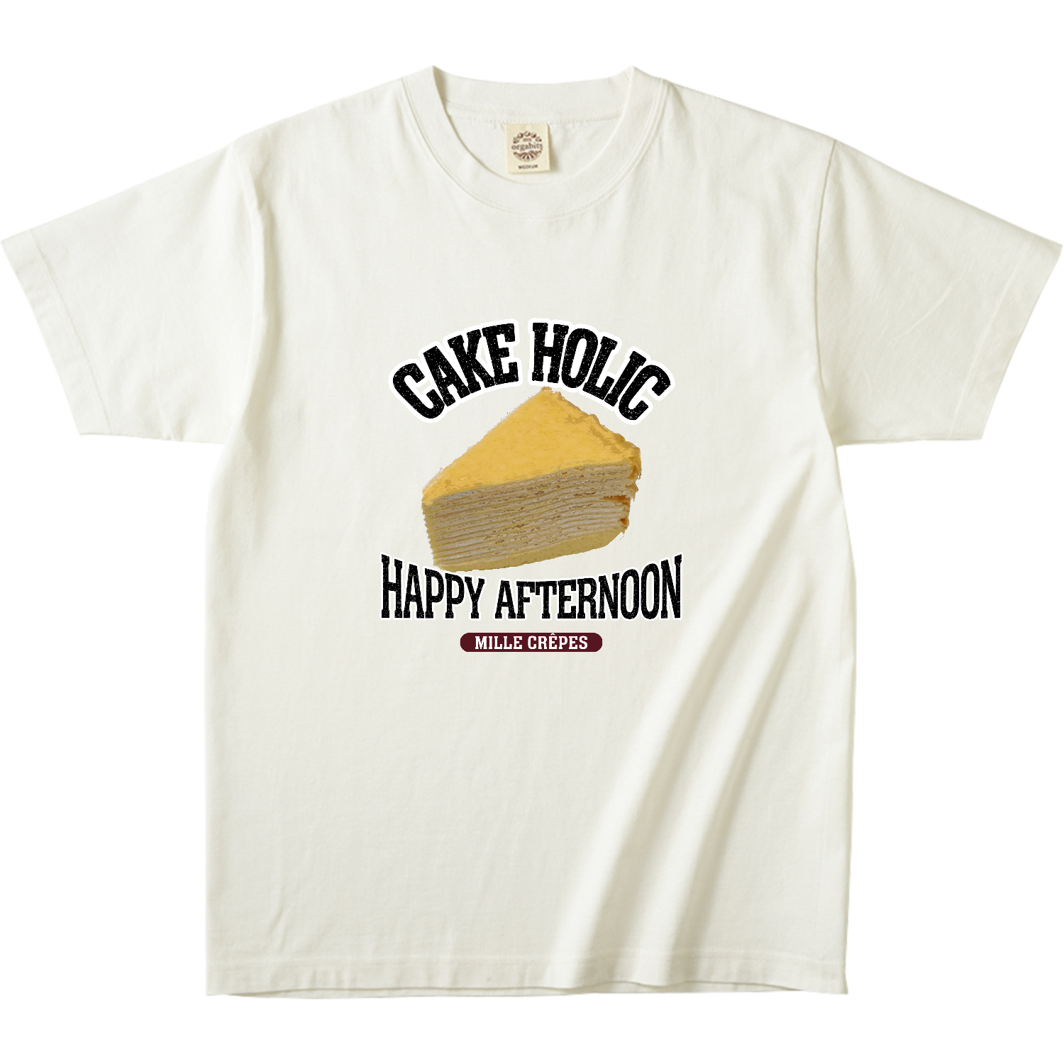 ミルクレープ（ビンテージ風） オーガニックコットンTシャツ