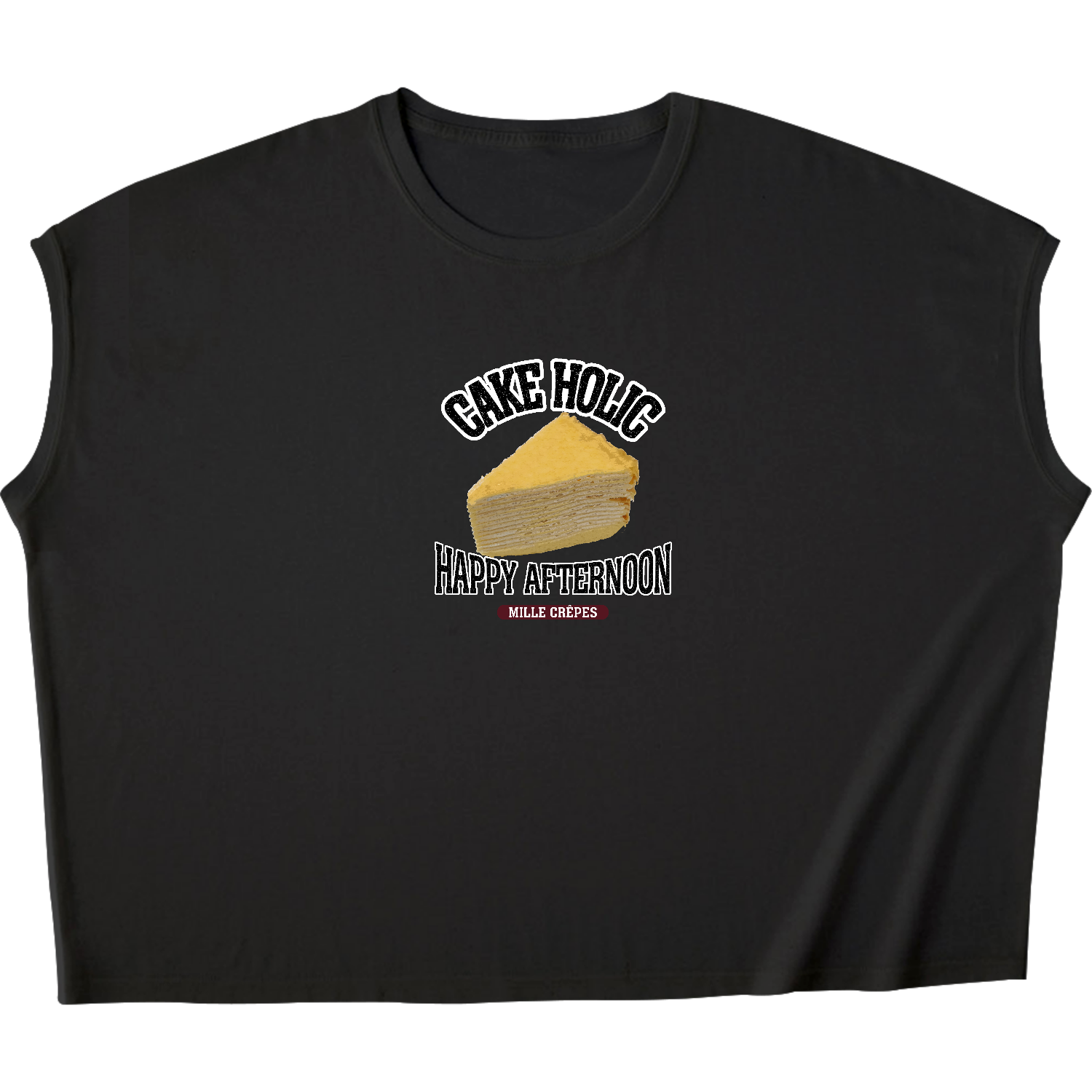 ミルクレープ（ビンテージ風） スリーブレス ワイド Tシャツ