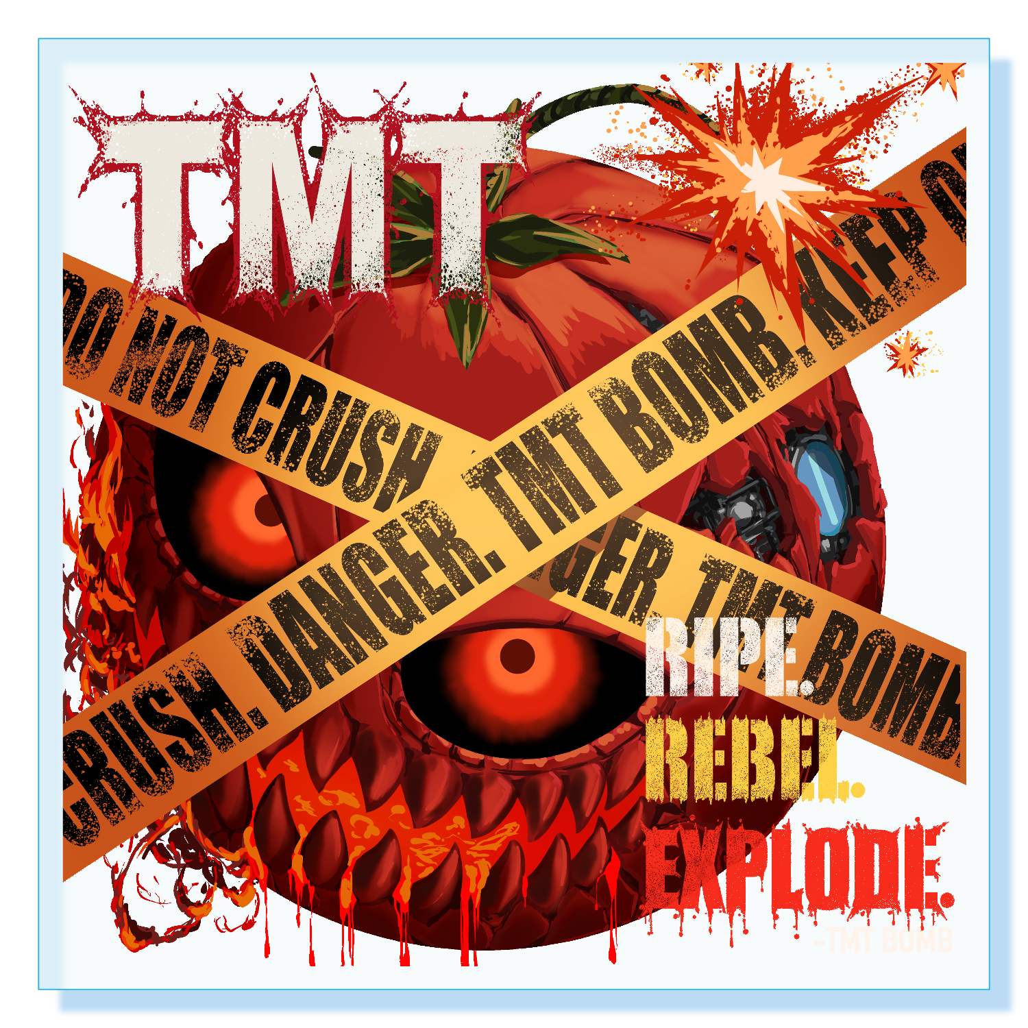TMT BOMB — RIPE. REBEL. EXPLODE. アクリルブロック (100 x 100mm)