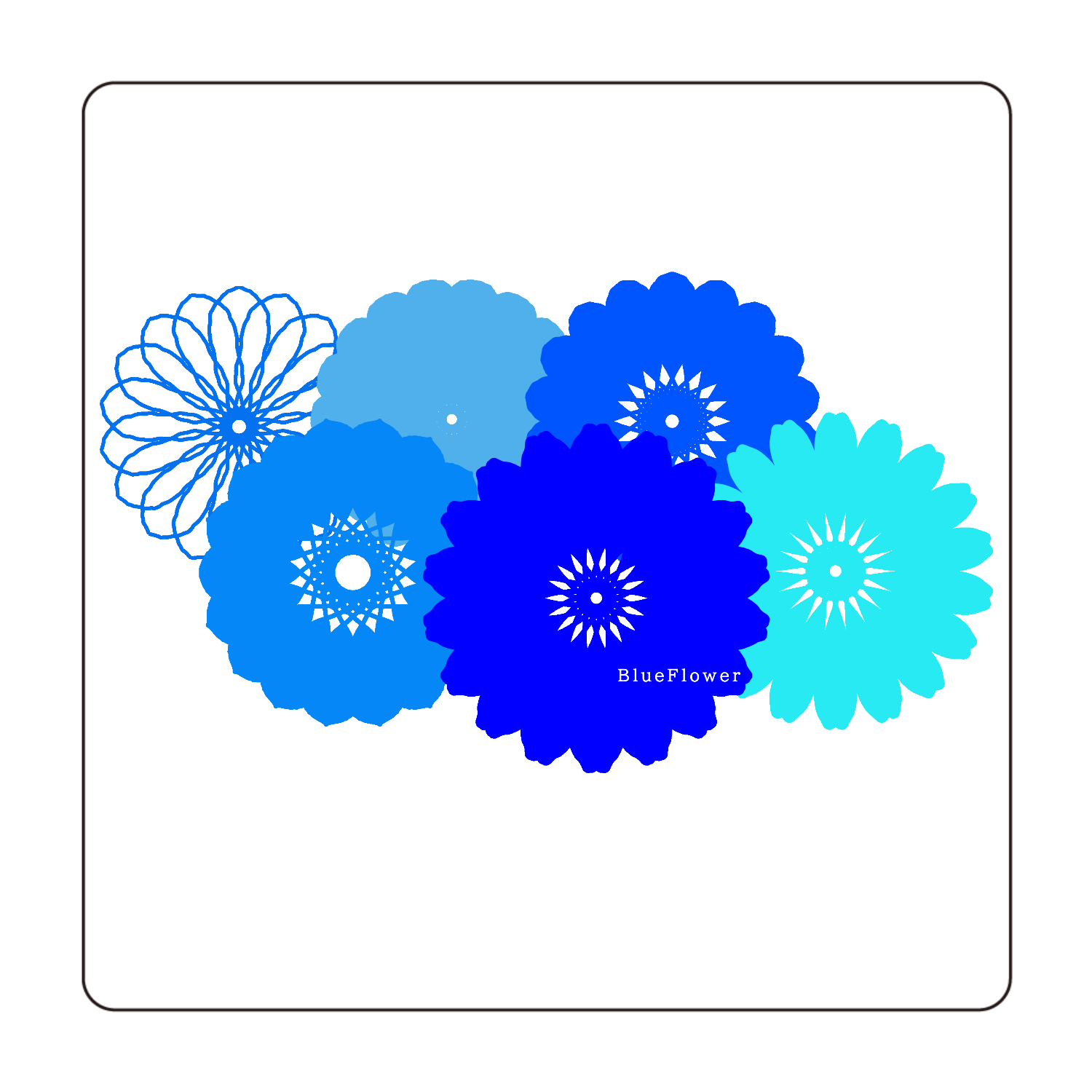 BlueFlower 珪藻土コースター (四角)