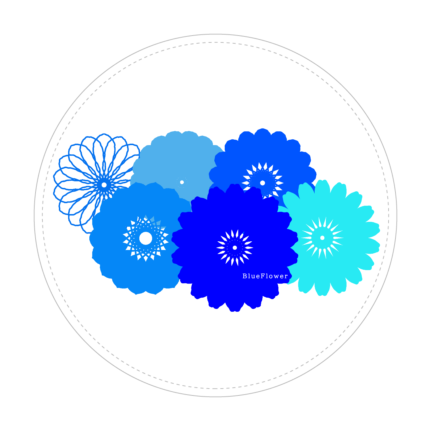 BlueFlower レザーコースター(ラウンド型)