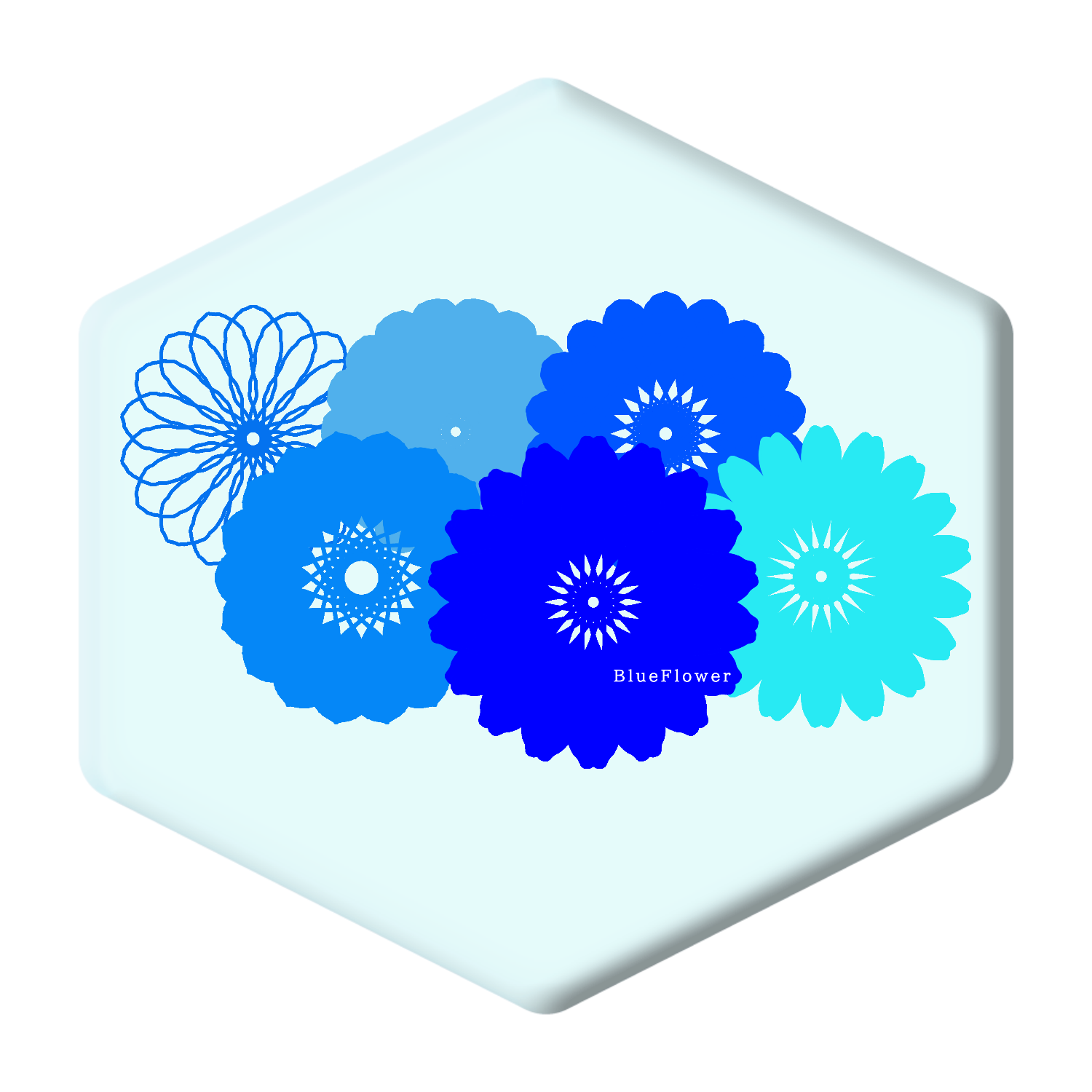 BlueFlower アクリルコースター 六角形