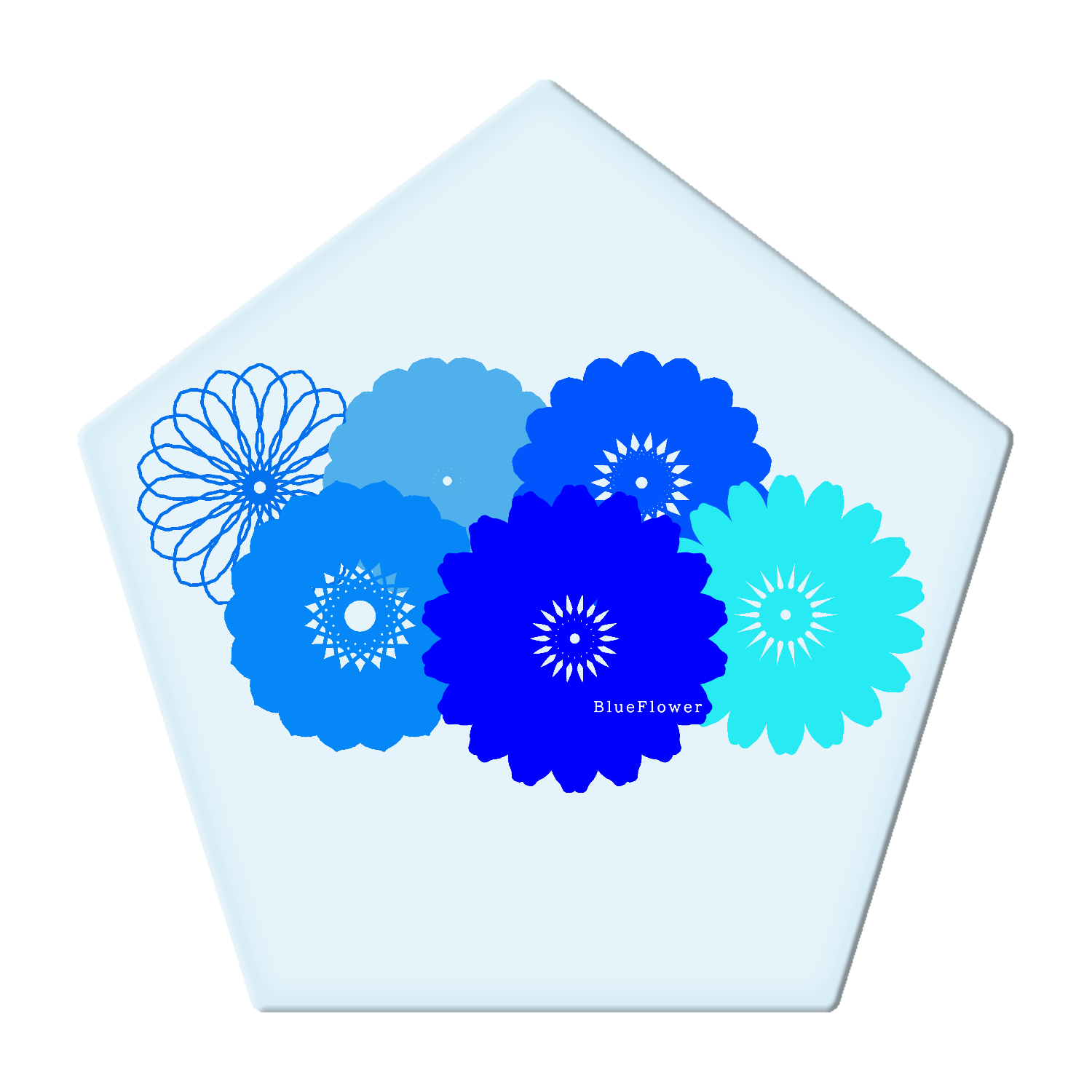 BlueFlower アクリルコースター 五角形
