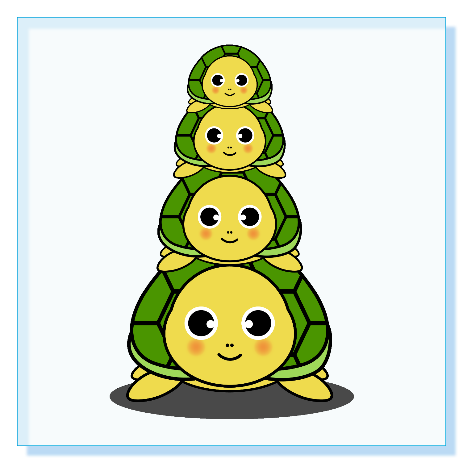 亀ちゃんタワー アクリルブロック (100 x 100mm)