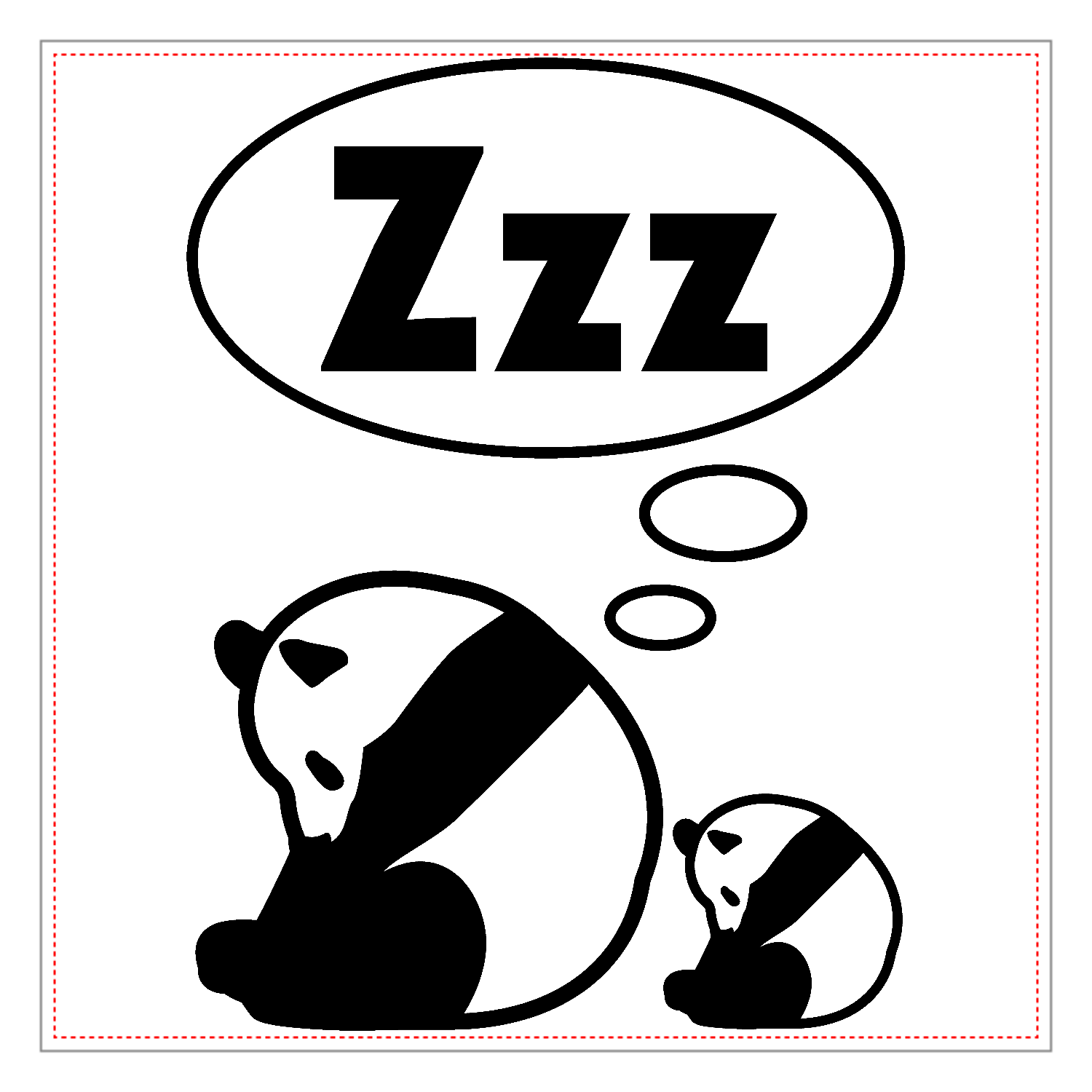 Zzzパンダ 2頭アクリルブロック1