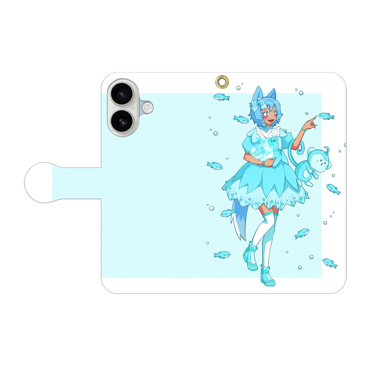 熱帯魚ちゃんのスマホケース 手帳型ベルト付きiPhone17