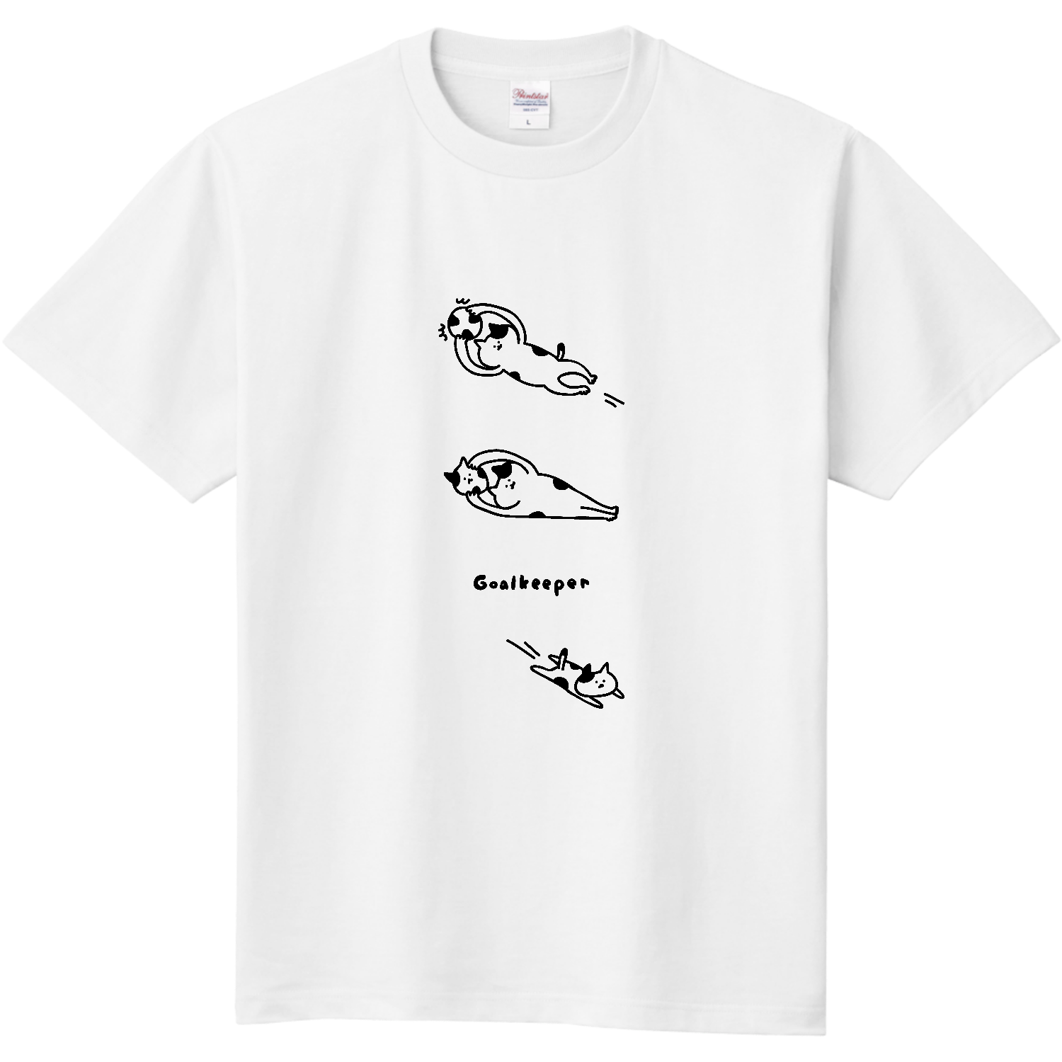 サッカー　・ゴールキーパーとネコボール 定番Ｔシャツ