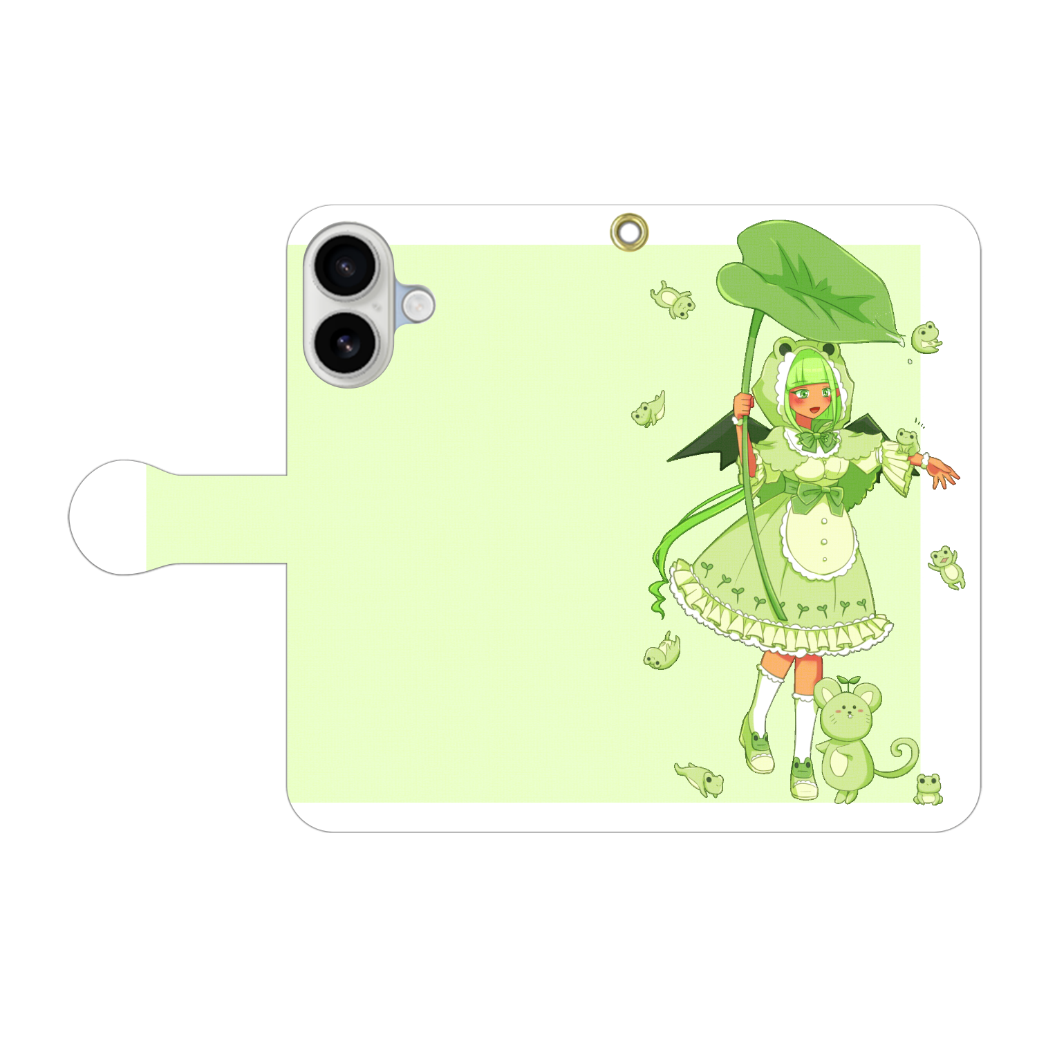 カエルちゃんのスマホケース 手帳型ベルト付きiPhone17