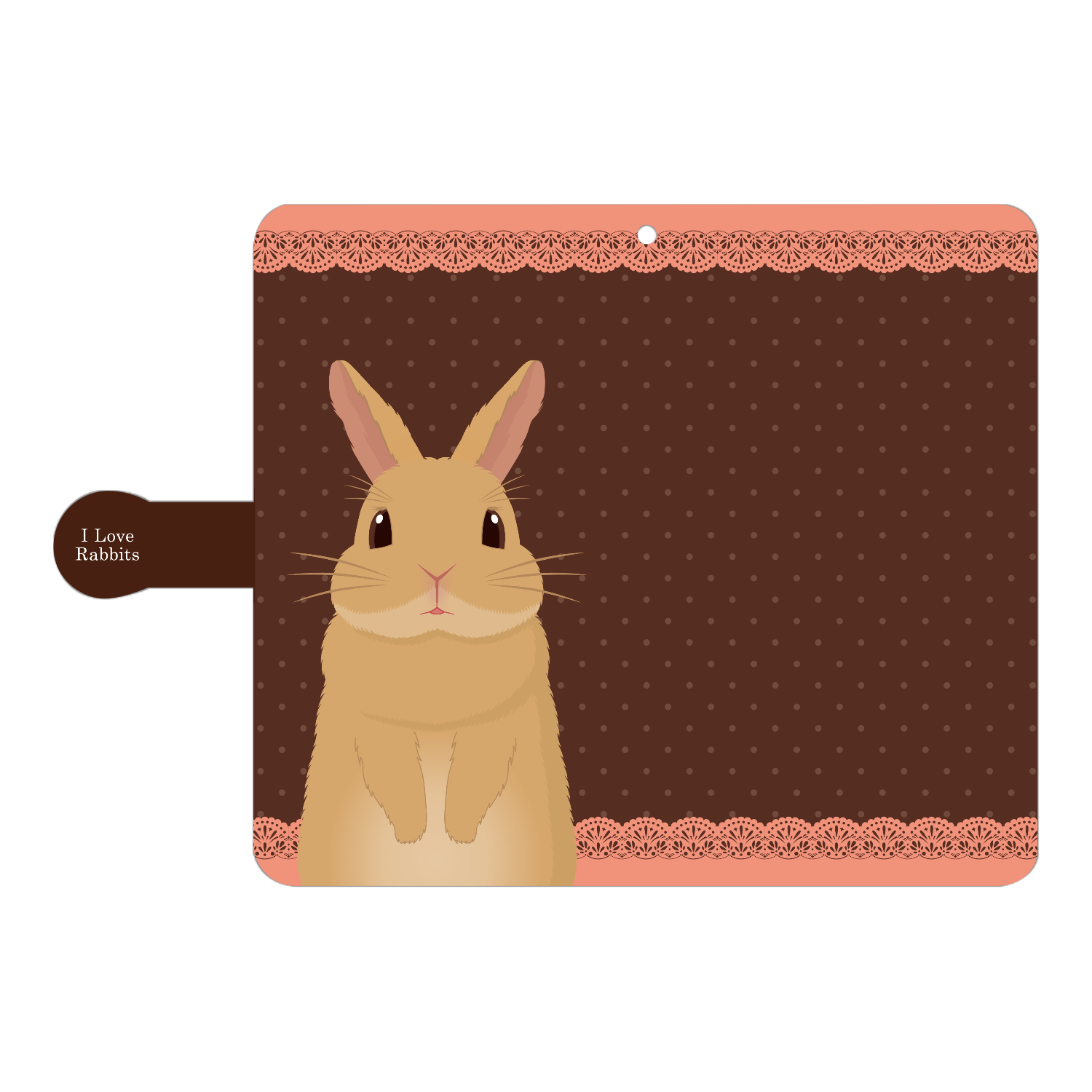 ひょっこりうさぎの手帳型スマホケース手帳型ベルト付きアンドロイドL1