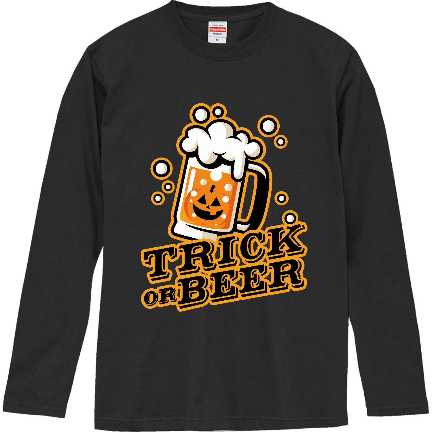 トリック・オア・ビール【ハロウィン・パンプキン】 ロングスリーブTシャツ