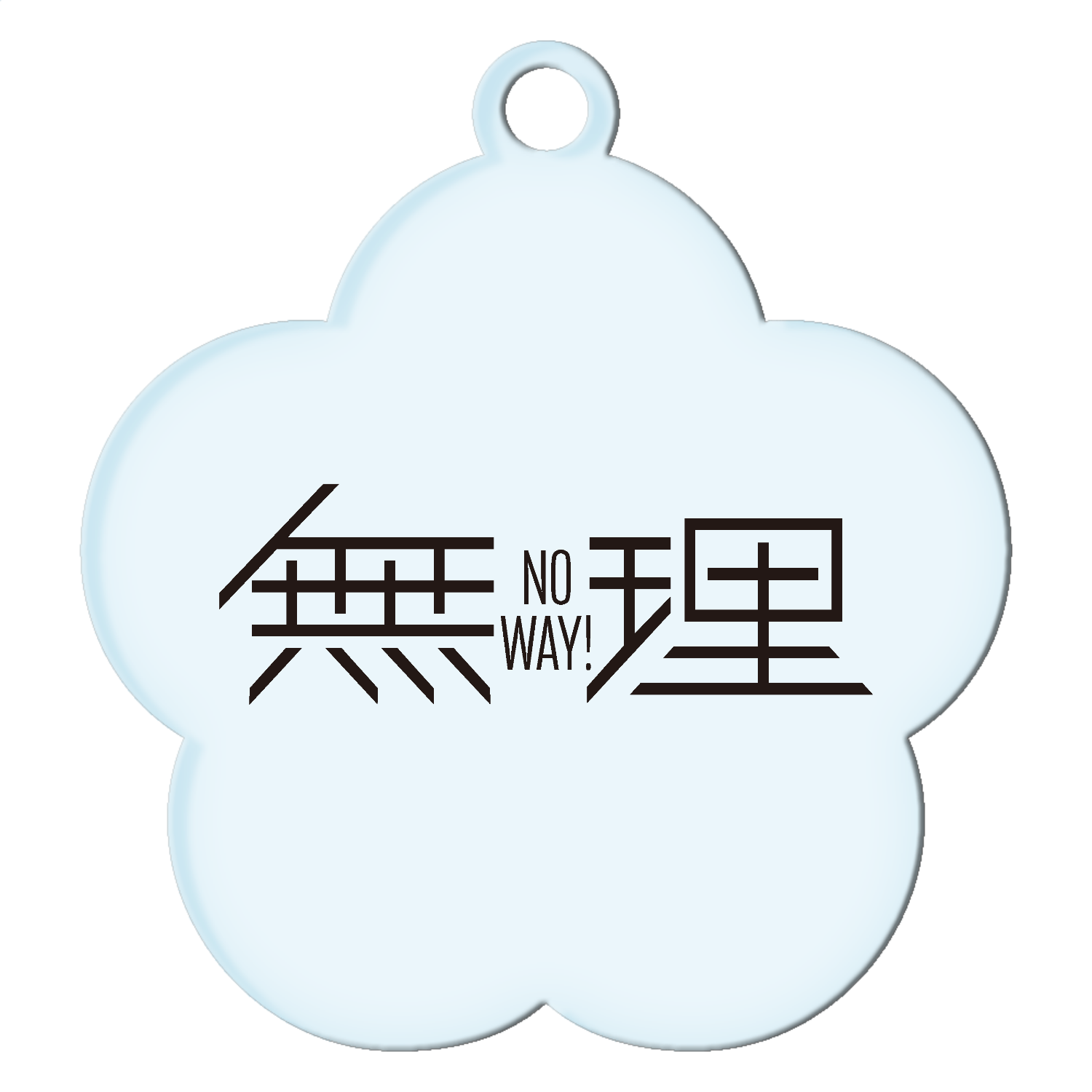 無理・ No way!・ムリです 1 アクリルキーホルダー花形 (4cm)