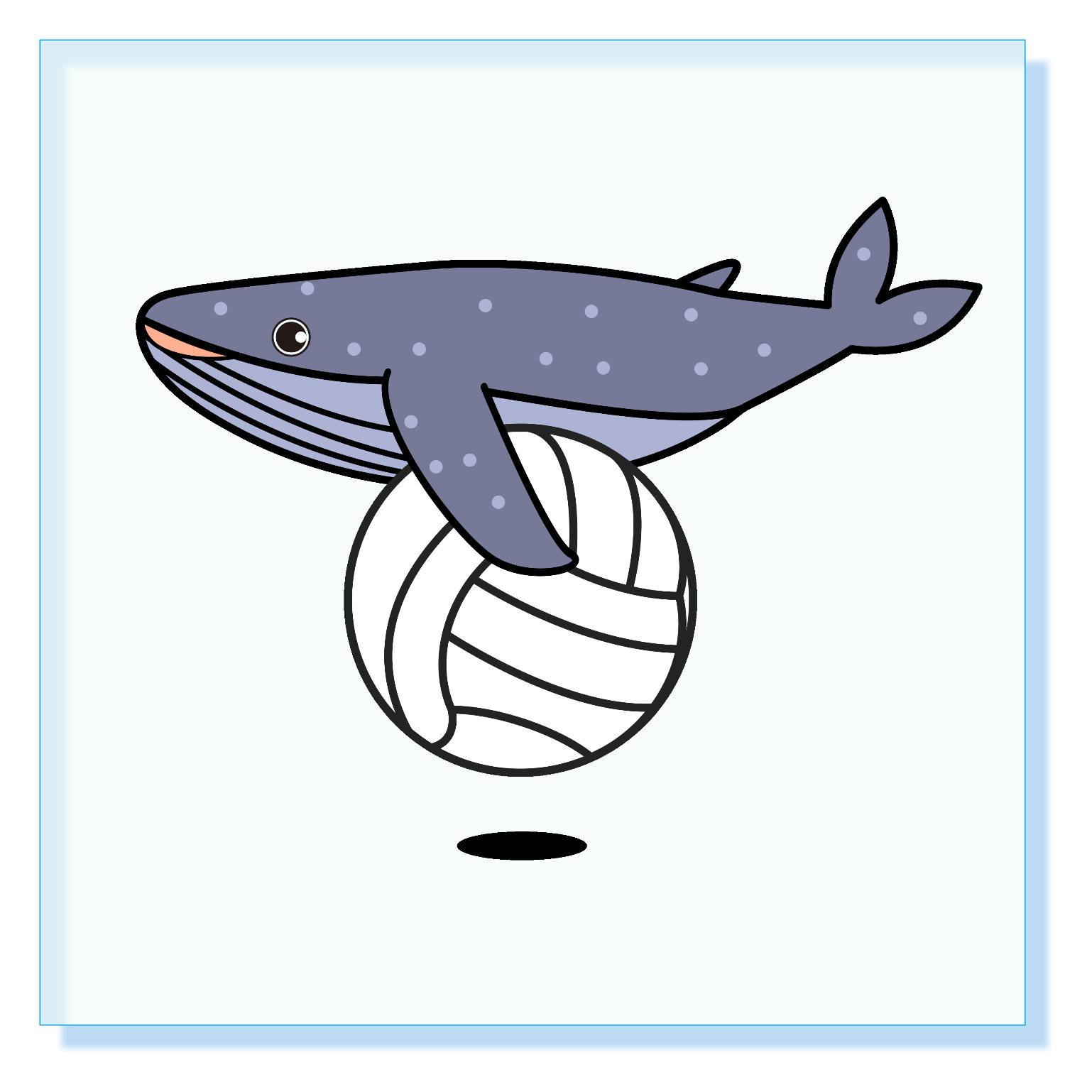 ザトウクジラバレー アクリルブロック (100 x 100mm)