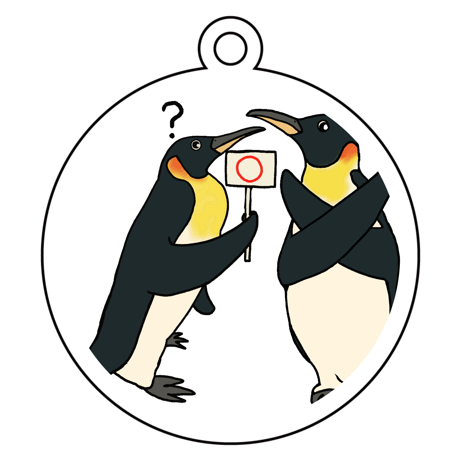 皇帝しないペンギン(全否定ペンギン) キーホルダー｜チコデザ - オリ