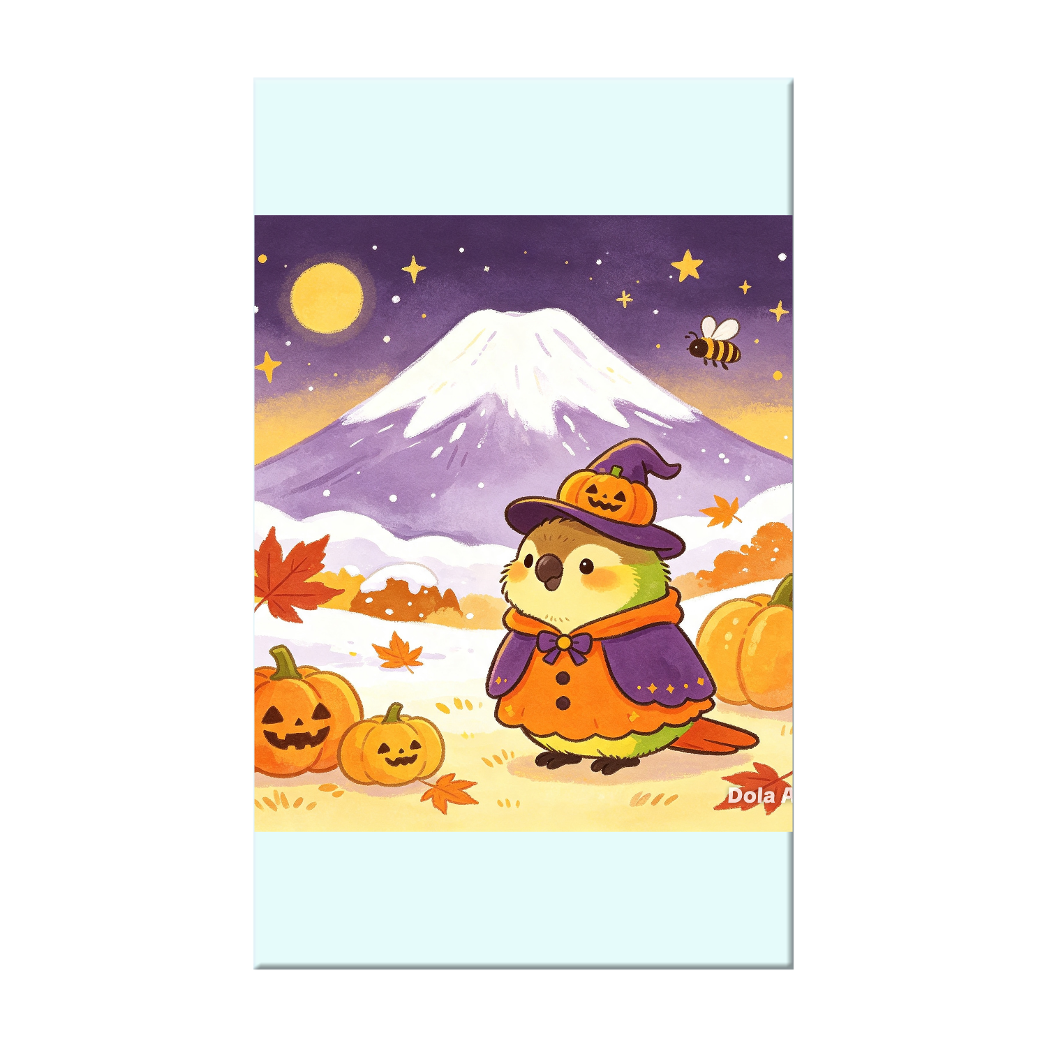 富士山とハロウィン、インコ カード｜urako77 - オリラボマーケット