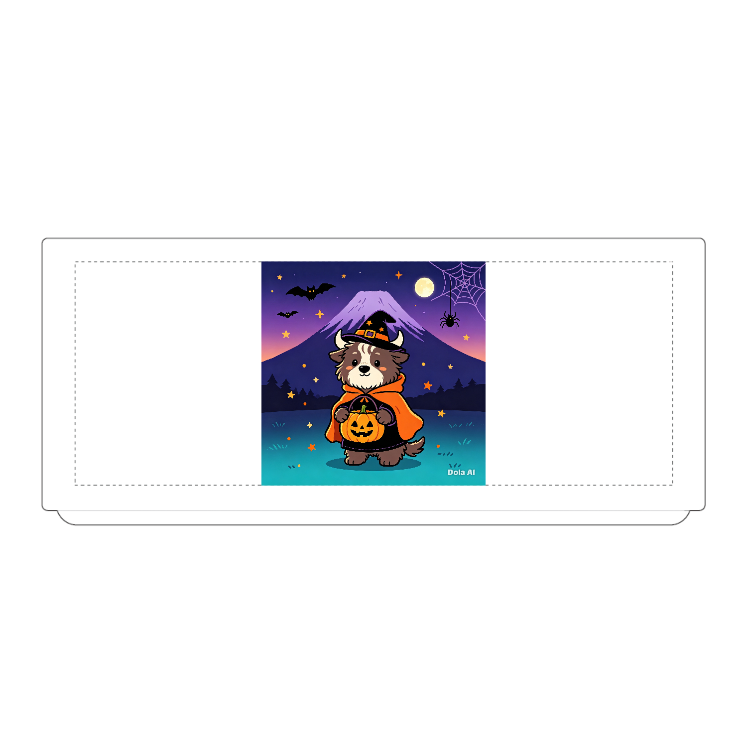 富士山、ミニチュアスコッティハイランド牛とハロウィン マグカップ