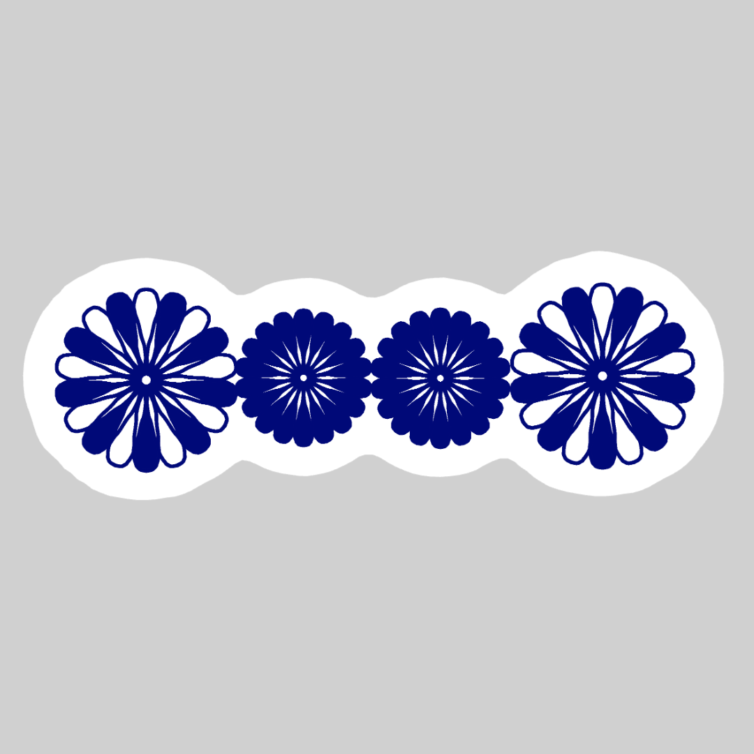 藍花 ダイカットアクリルヘアゴム