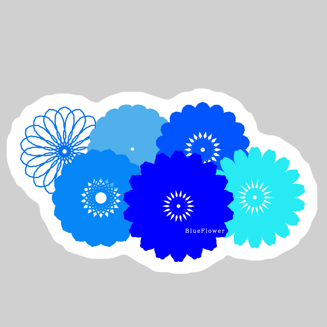 BlueFlower ダイカットアクリルヘアゴム