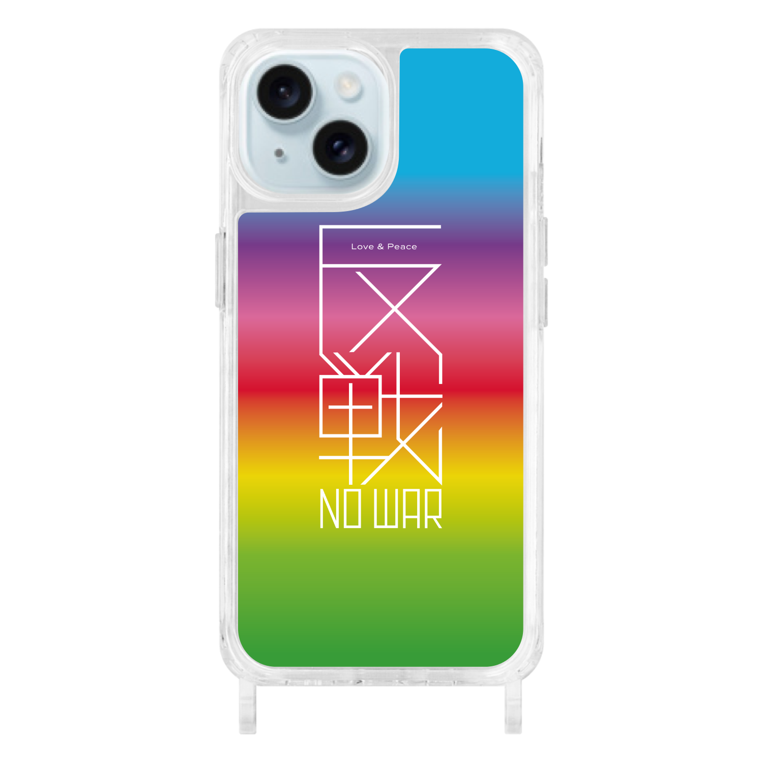 反戦 NO WAR!・レインボー 2 iPhoneソフトスマホケース (TPU)｜piriri