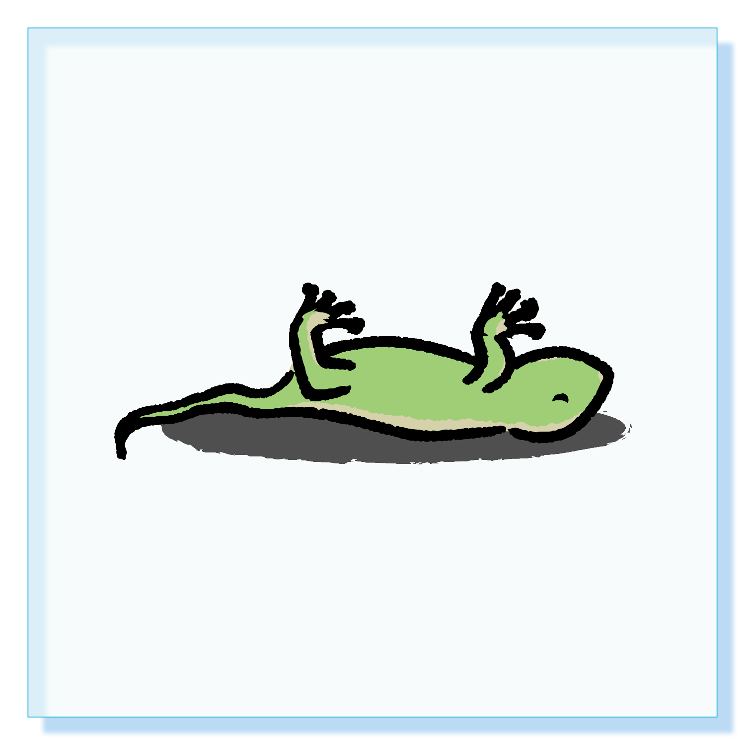 死んだふりのとかげちゃん アクリルブロック (100 x 100mm)