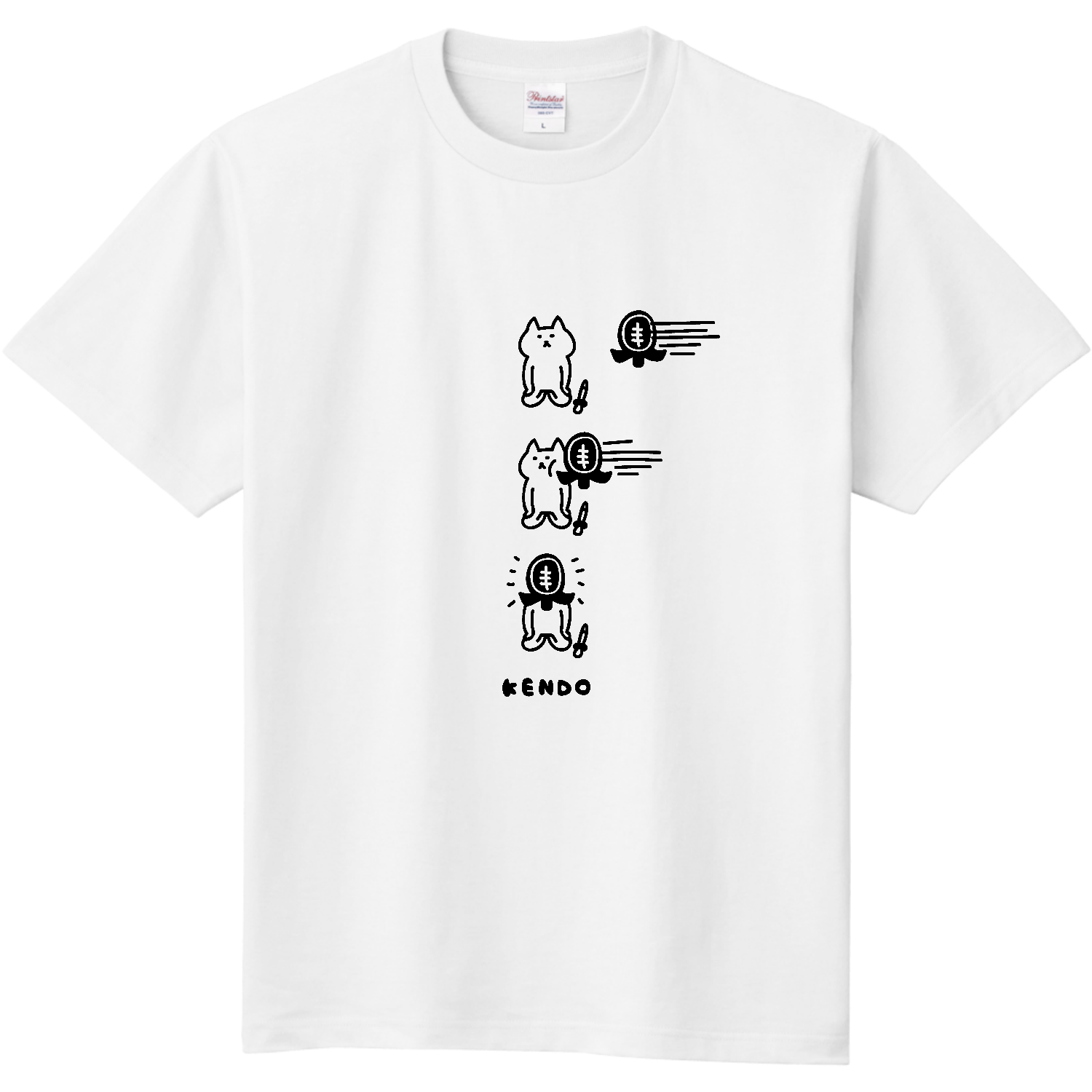 剣道 ・飛んできた面を装着 長袖Tシャツ｜オワリ - オリラボマーケット