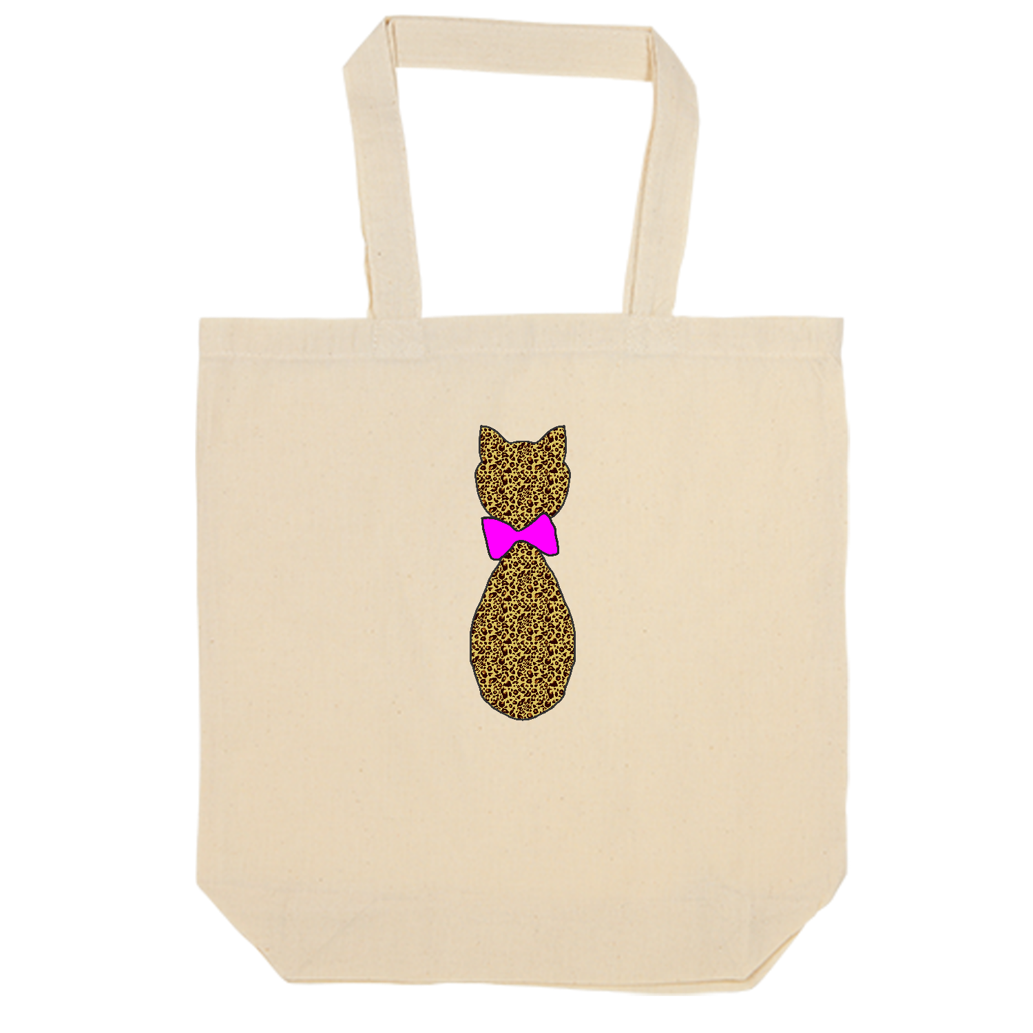 K*A様 新柄　豹柄リボン猫ちゃんトートバック 猫〔ヒョウ柄〕 バッグ｜京和企画 - オリラボマーケット