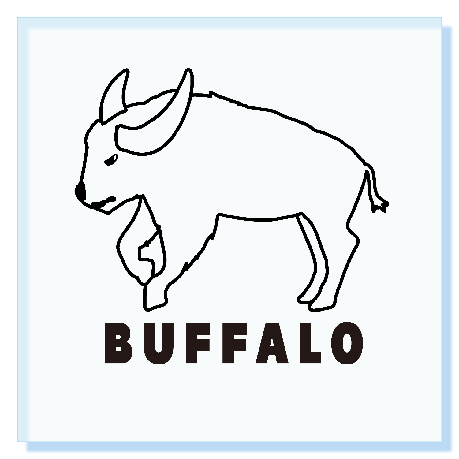 かわいいバッファロー アクリルブロック (100 x 100mm)