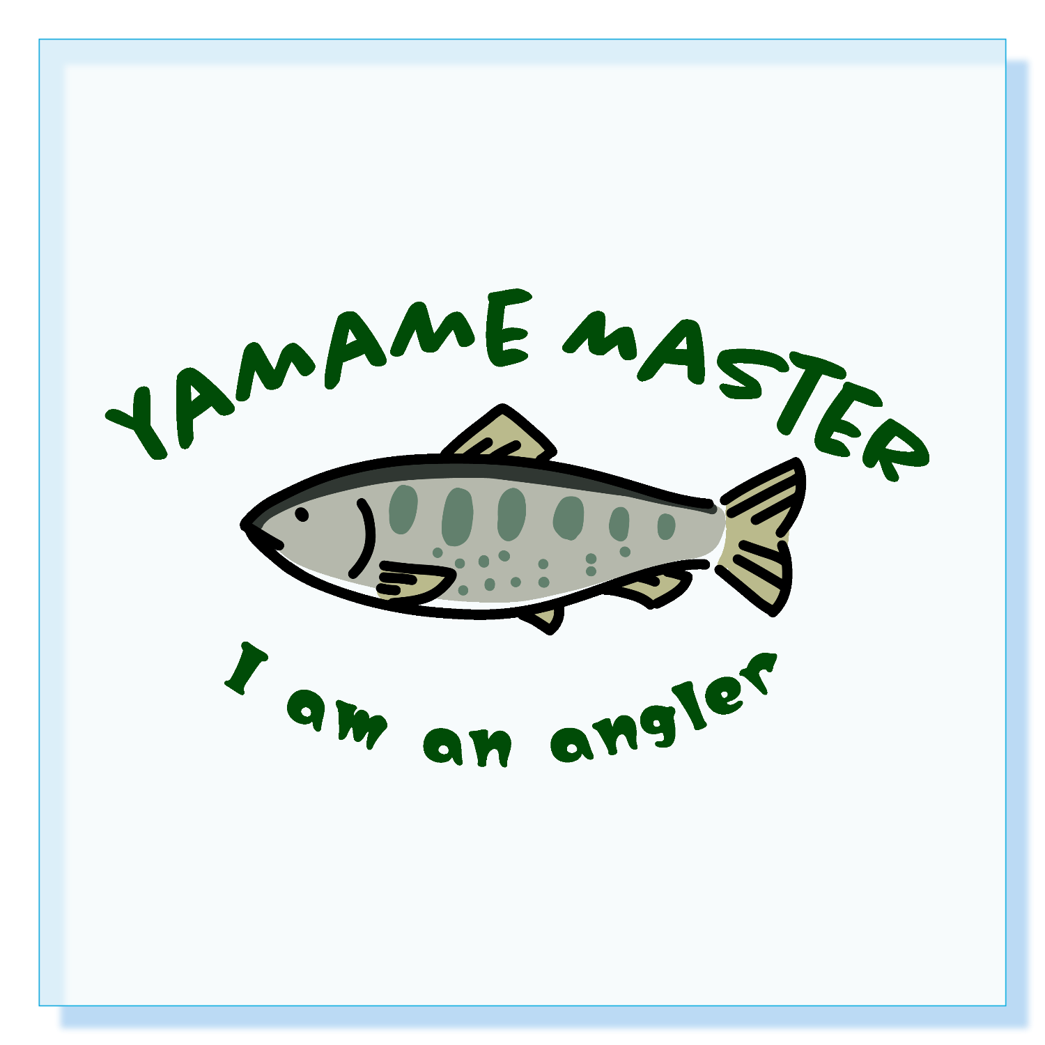ヤマメマスターのロゴ アクリルブロック (100 x 100mm)