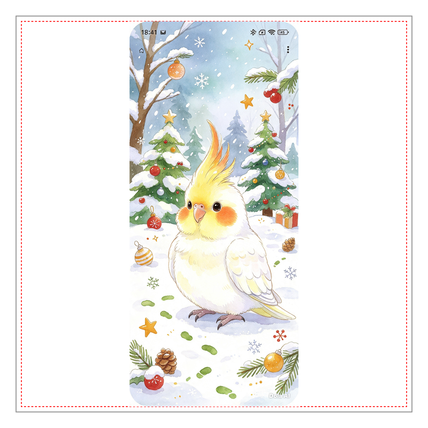 クリスマスとオカメインコ パネル｜urako77 - オリラボマーケット