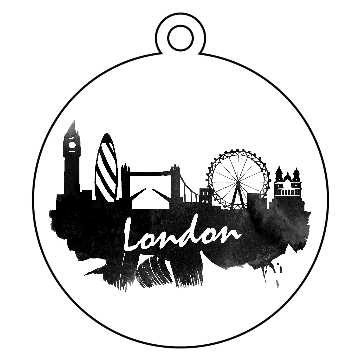 London -ロンドン- アクリルキーホルダー　丸型 (6cm)