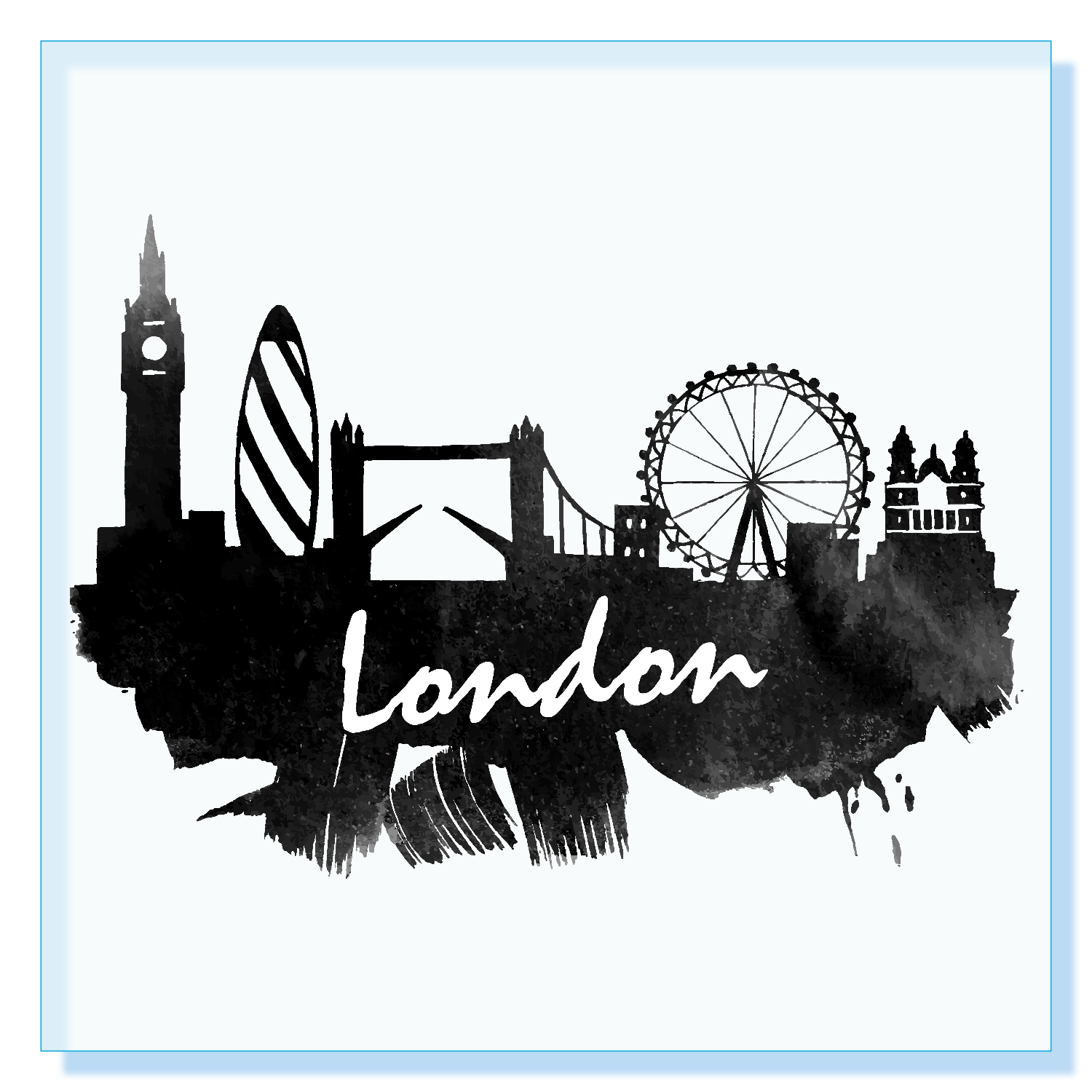 London -ロンドン- アクリルブロック (100 x 100mm)