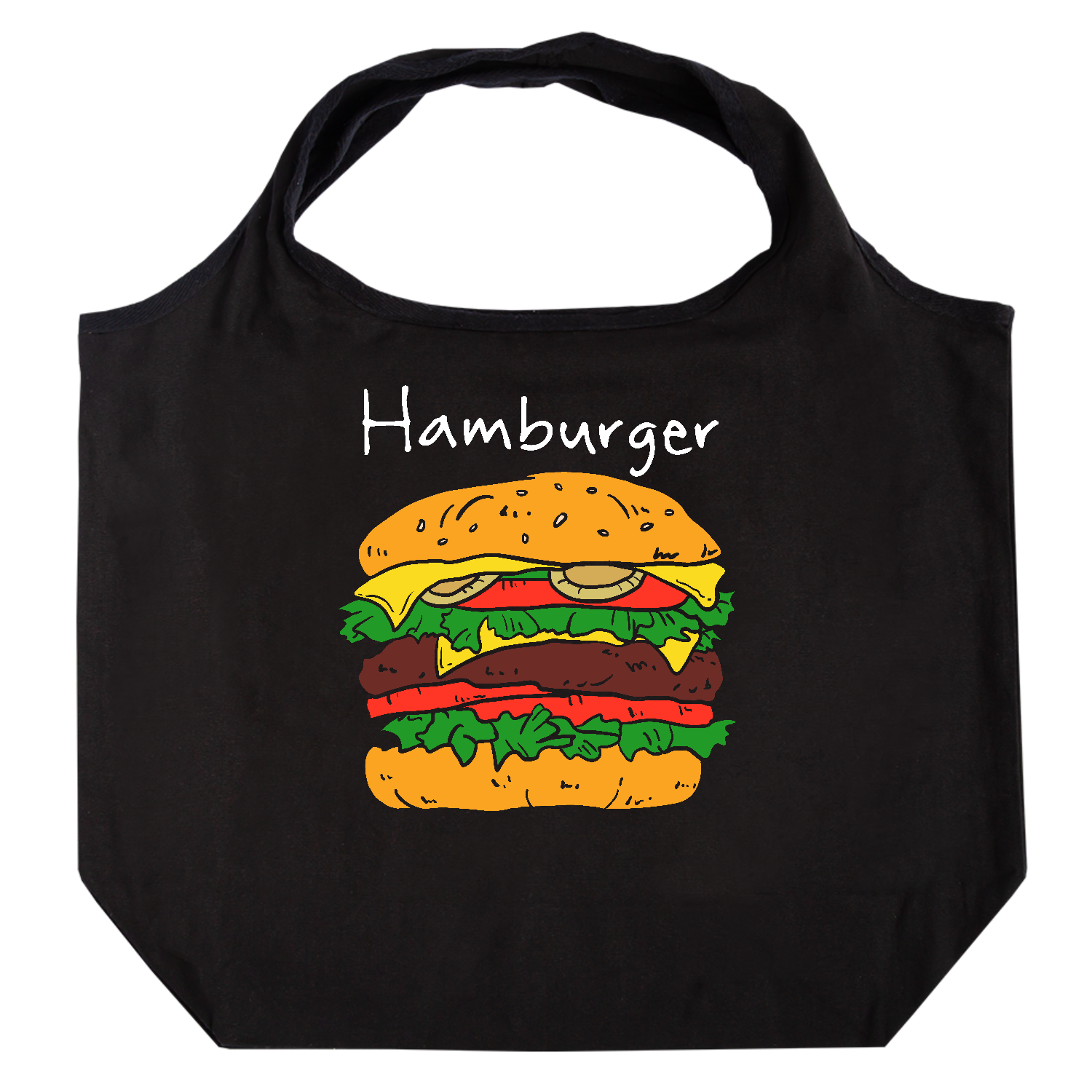 Hamburger -ハンバーガー- たためるマルシェ【白プリントあり】