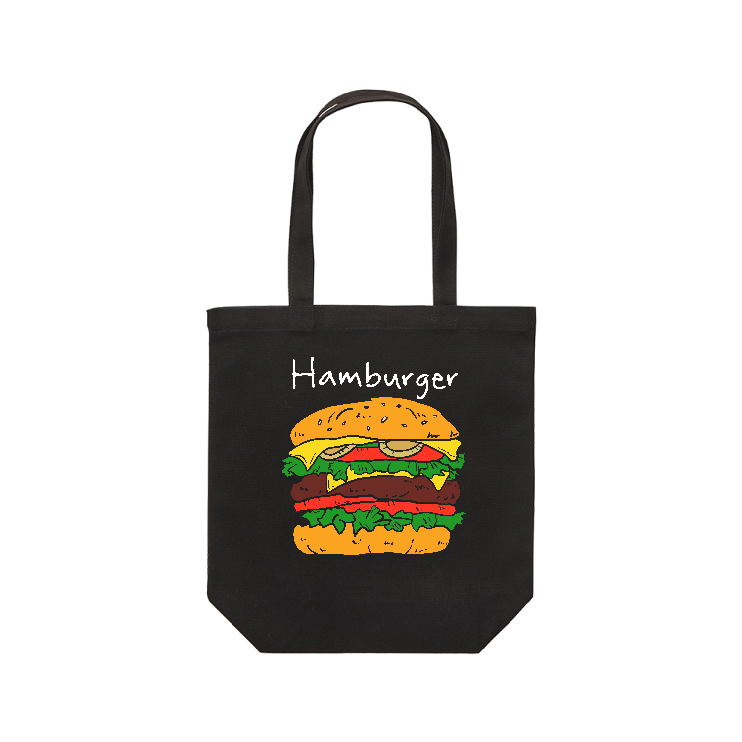Hamburger -ハンバーガー- レギュラーキャンバストートバッグ(M) (フルカラー転写プリント)