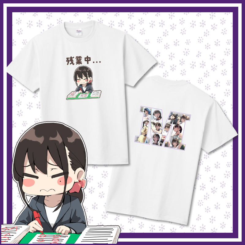 【オリラボ限定】「残業中...」Tシャツ(マミ) -白- 定番Ｔシャツ