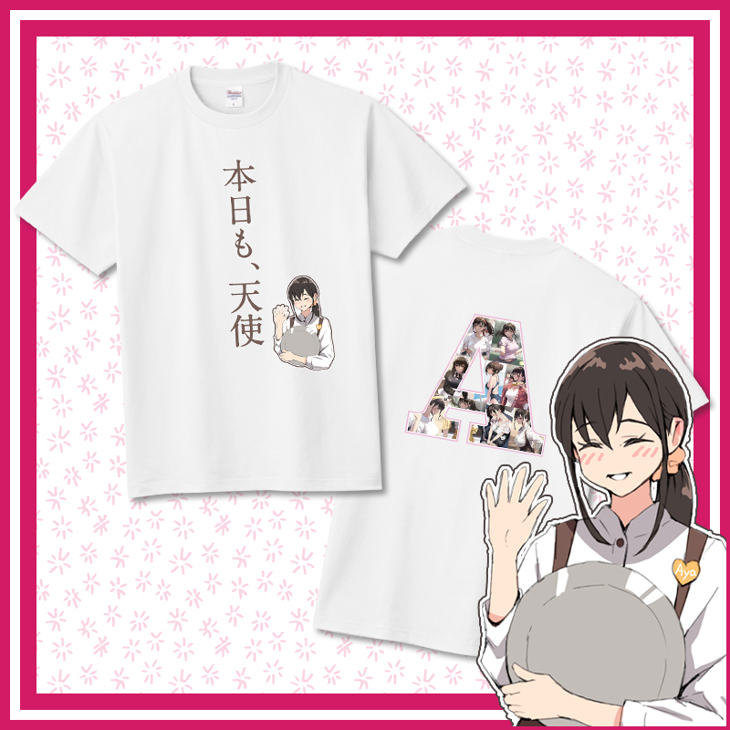【オリラボ限定】「本日も、天使」Tシャツ(アヤ) -白- 定番Ｔシャツ
