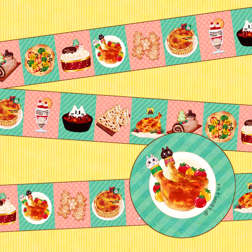 クリスマスのご馳走マスキングテープ 20mmマスキングテープ