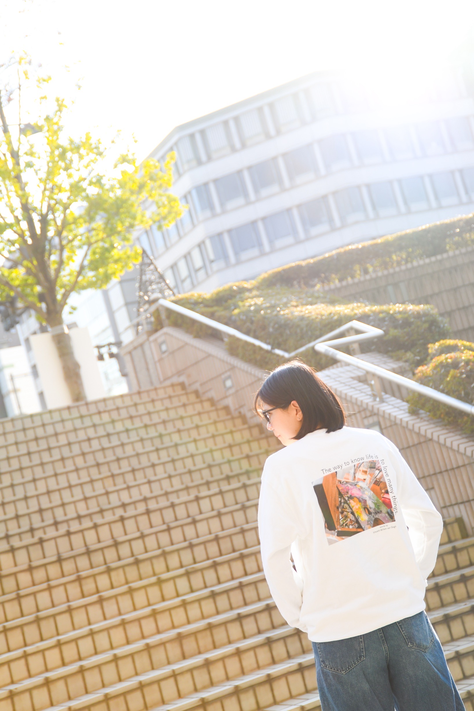 多くのものを愛せよロングシャツ リブ付 ロングスリーブＴシャツ
