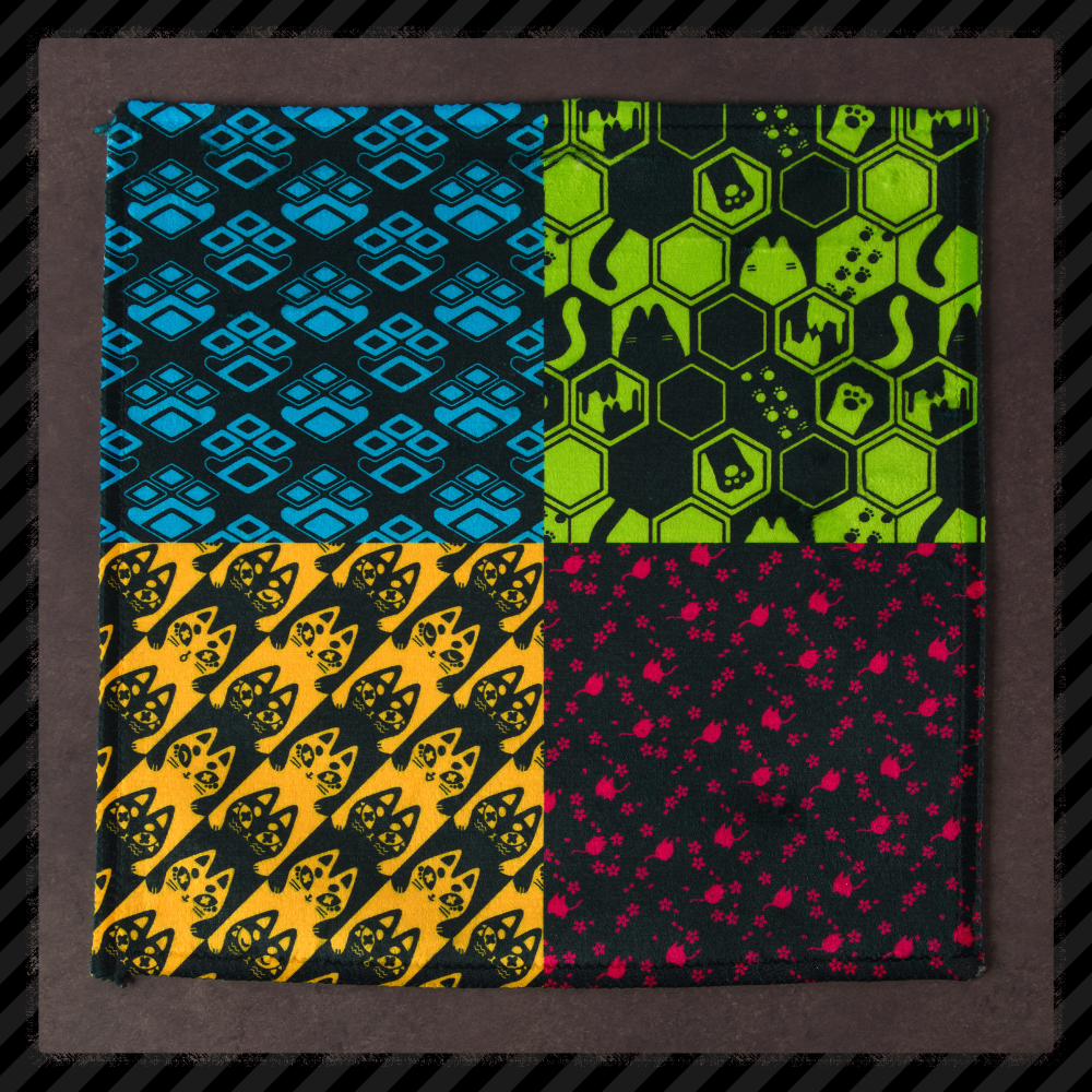 猫和柄ハンカチ ラビットタッチ 20cmミニハンカチ