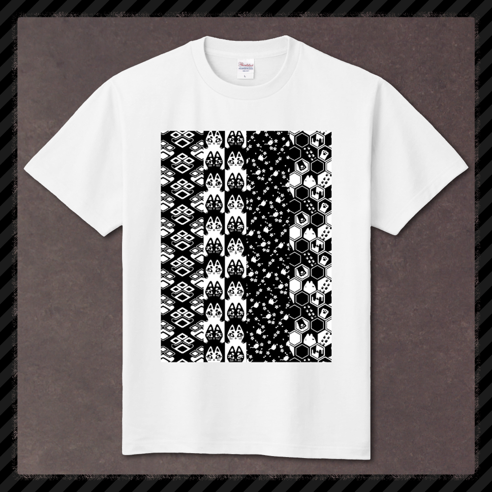 猫和柄Tシャツ 定番Ｔシャツ