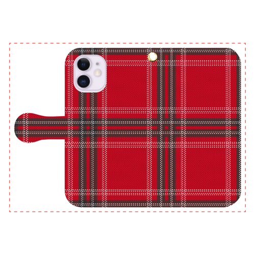 チェック柄（B）手帳型スマホケース iPhone12mini 手帳型スマホケース