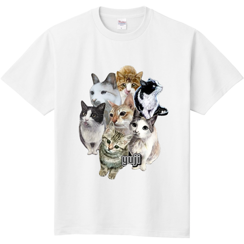 水彩画デザインTシャツ　猫たち 定番Ｔシャツ