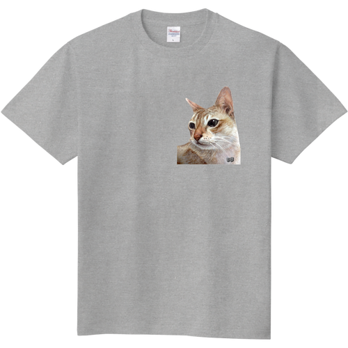 水彩画デザインTシャツ　猫 定番Ｔシャツ