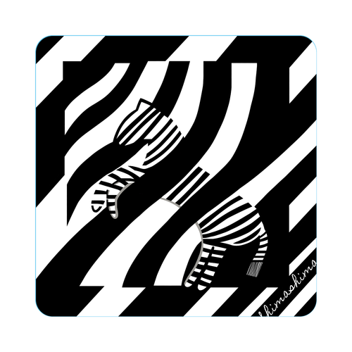 シマウマなのかな アクリルバッジ四角(50x50mm)