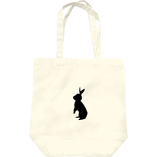 ハンドメイド トートバッグ フランシュリッペ シルエットうさぎ柄 訳あり商品です ハンドメイド トートバッグ フランシュリッペ シルエットうさぎ