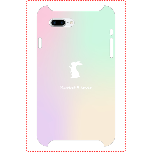 うさぎグラデーション（A）側表面印刷iPhoneケース iPhone7Plus