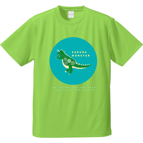 さくら怪獣 ドライアスレチックTシャツ