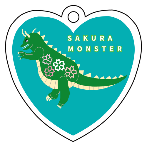 さくら怪獣 アクリルキーホルダー　ハート形 (6cm)
